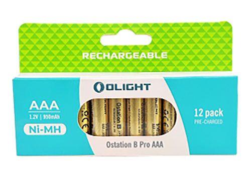 Olight High Capacity B Pro AAA Rechargeable Ni-MH Batteries 9500mAh, 12pcs/Pack