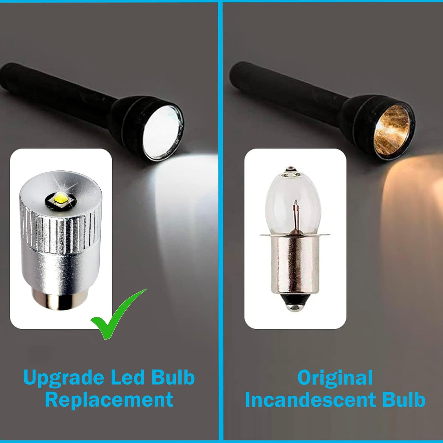 HQRP Kit: Glass Lens and 300Lm 3W LED Bulb for Maglite Led 3-D Cell Flashlights