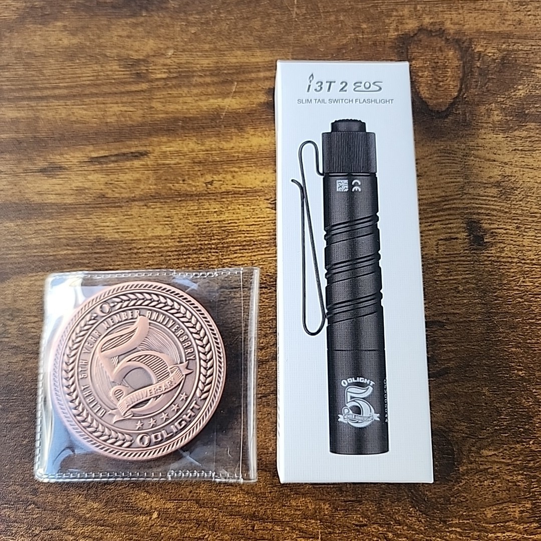 Olight 5 Year Anniversary i3T 2 EOS Flashlight With Coin