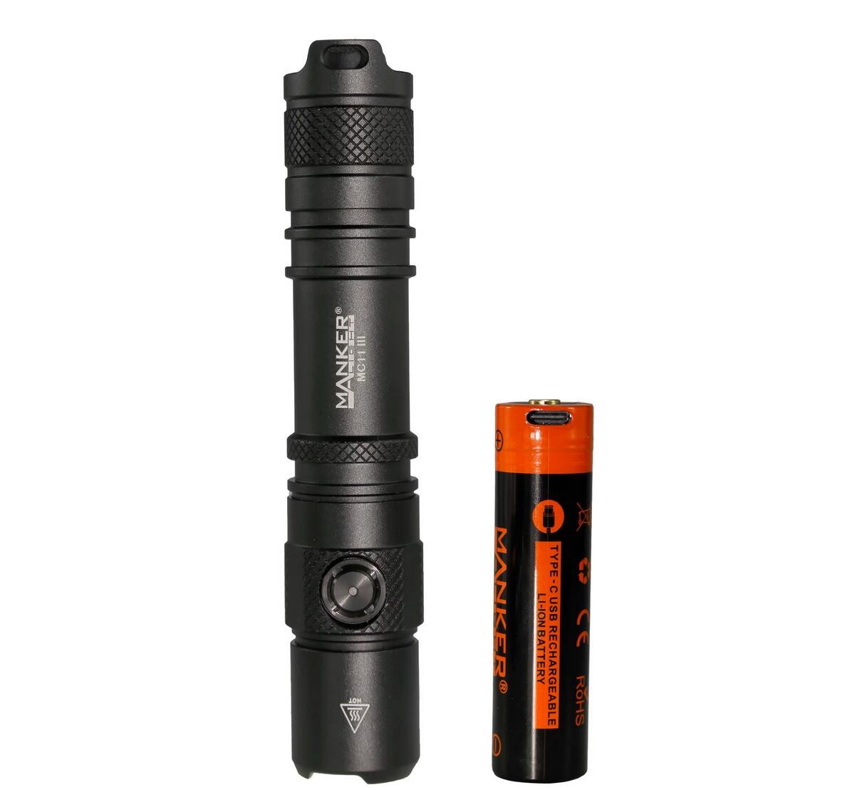 Mankerlight MC11-III Dual Switch Tactical Flashlight 1400 Lumen 400 Meter Range