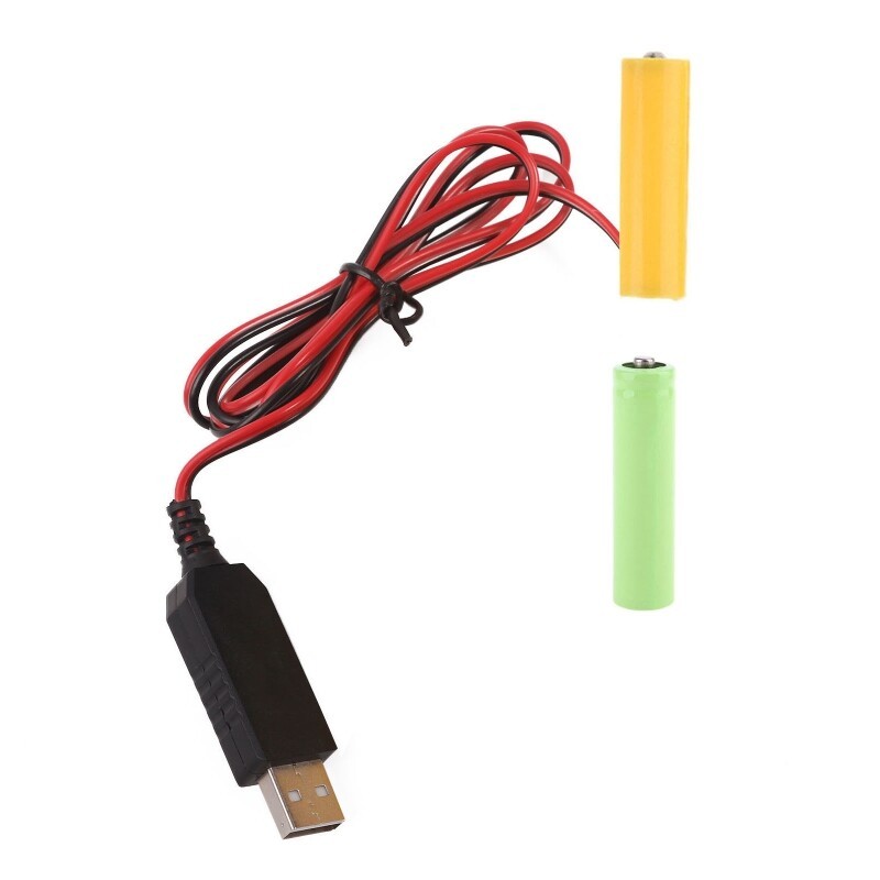 Battery Eliminators USB 5V2A to 1.5V AAA Battery Eliminators Replace 2x LR6 AA