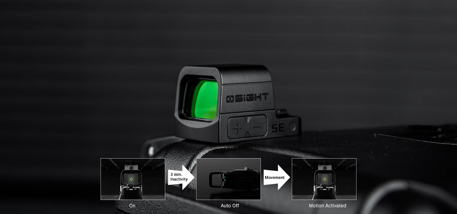 Osight SE Green 2 MOA Dot and 32 MOA Circle Enclosed Optic, RMSc Footprint, Blac