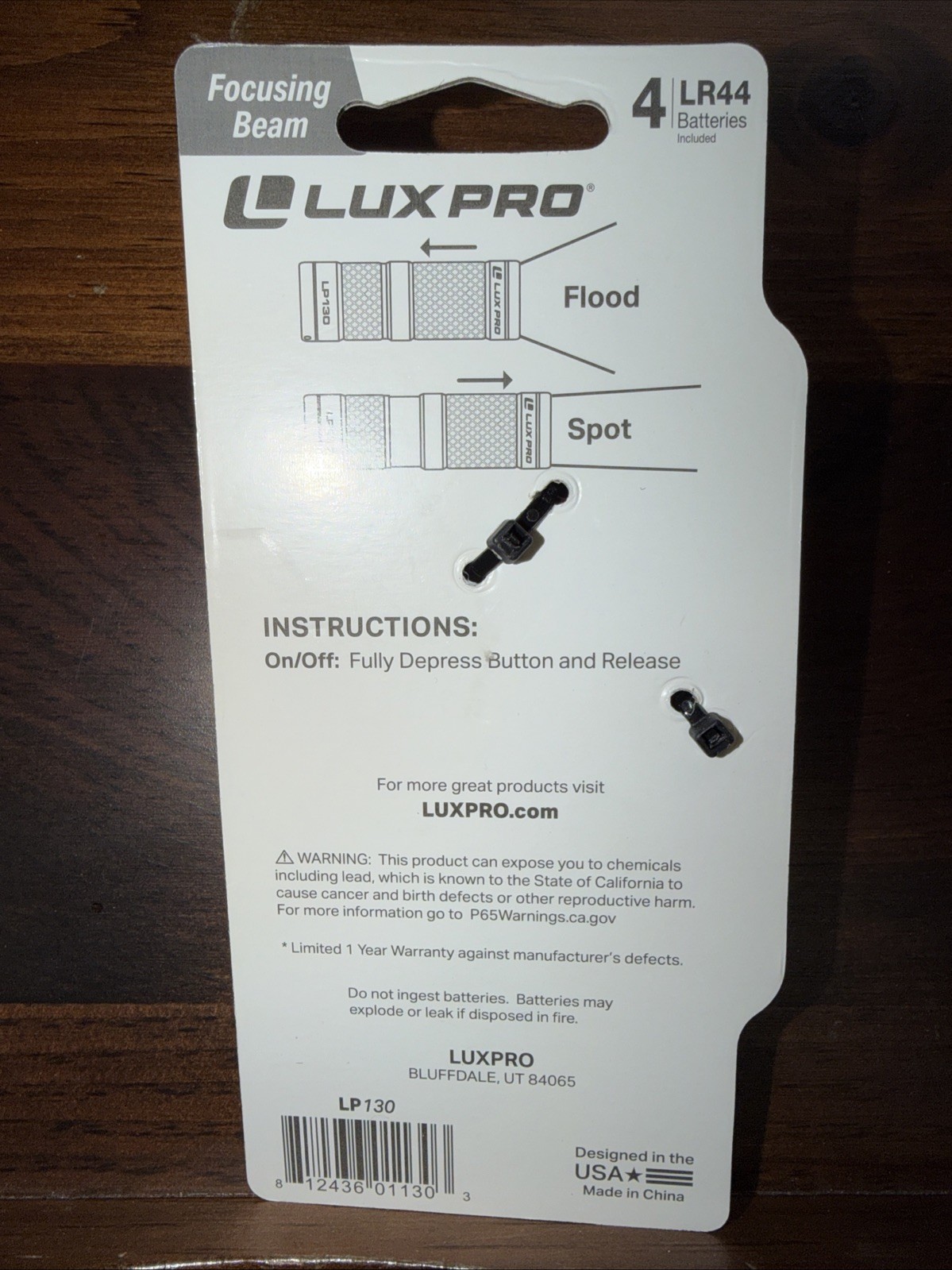 LUX PRO LP130 Keychain LED Flashlight With Caribiner 40 Lumens Pink