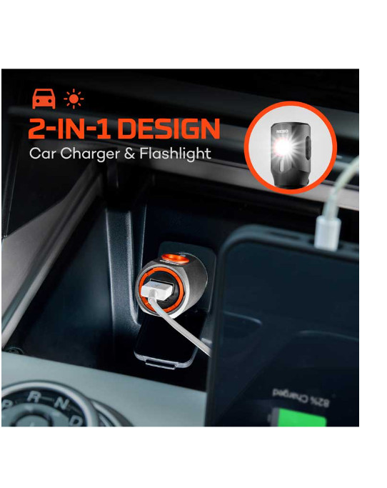 Nebo Transport 400 2-in-1 Car Charger & Flashlight 400 Lumens POC-1006