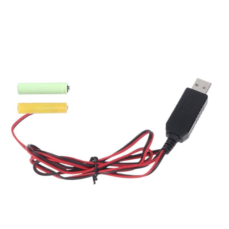 Universal USB 5V to 3V 2Pcs AAA LR03 Battery Eliminators USB Power Supply Cable