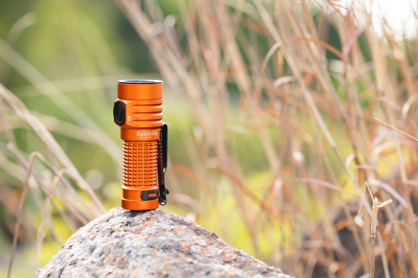 Olight Baton Turbo Orange Compact EDC Flashlight, 510m Long Range Beam, 1000 Lu