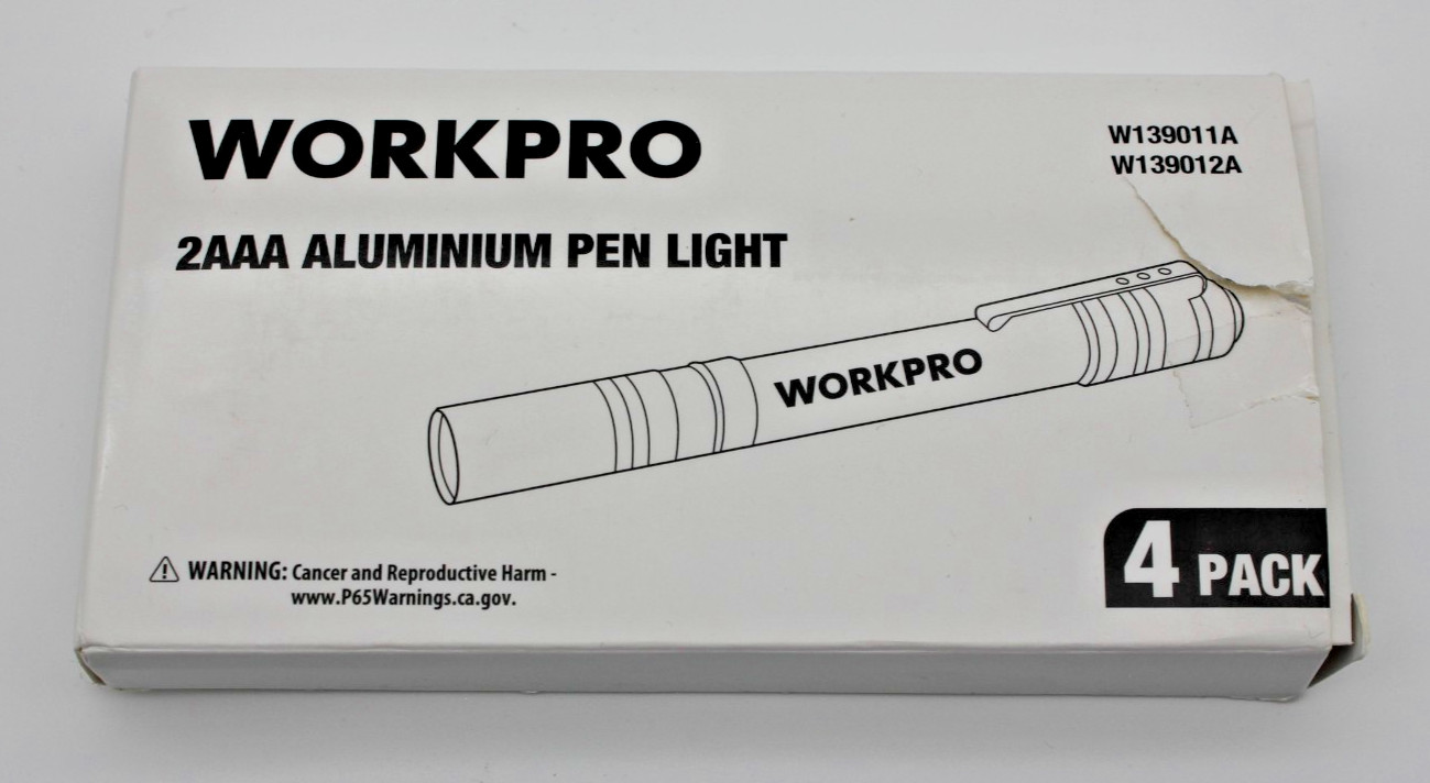 WORKPRO 2AAA Aluminum Pen Light (4 Pack)