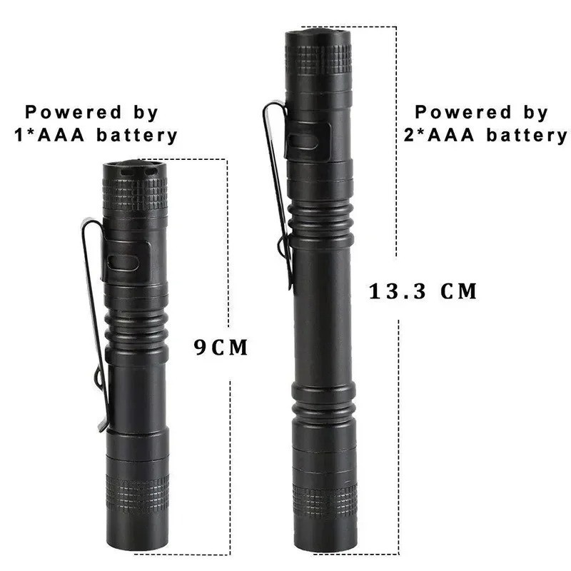 Mini LED Pen Flashlight Pocket Torch Handheld Clip Tactical Inspection Light USA