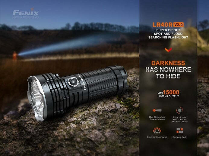 Fenix LR40R V2.0 15000 Lumens Rechargeable Long-Range Flashlight Torch