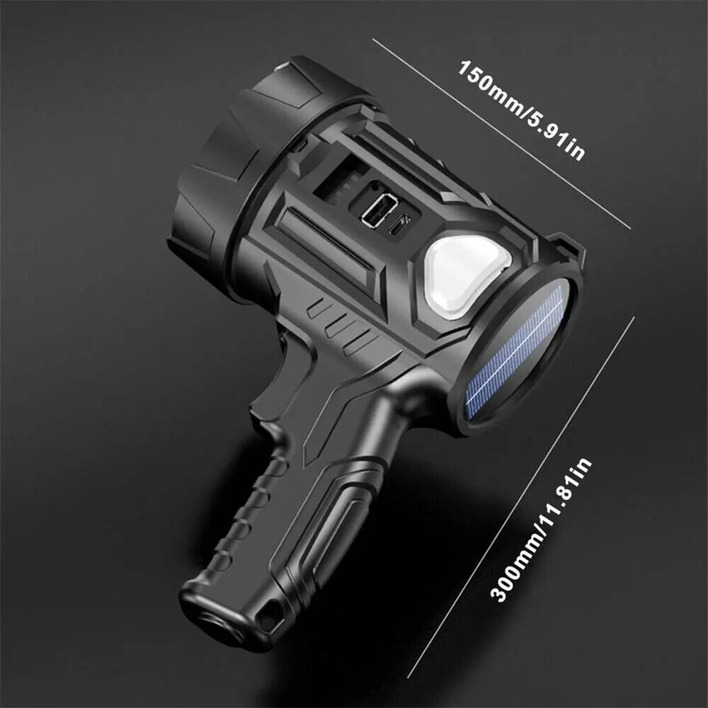 Super Bright LED Searchlight 300000Lm Spotlight Handheld Flashlight Solar/USB US