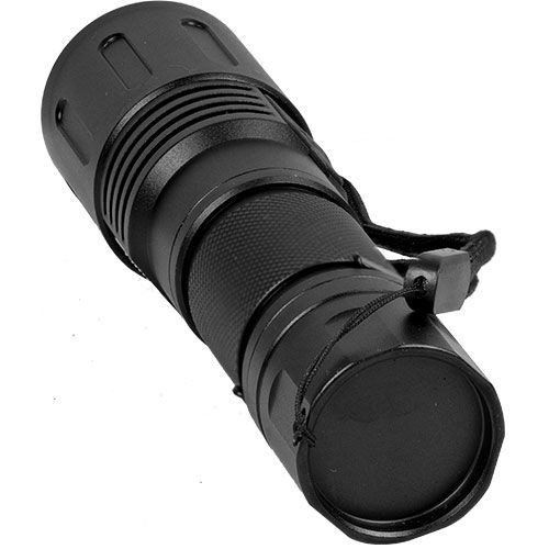 Safety Technology Zoomable Self Defense Flashlight 3000 Lumens LED Bright Black