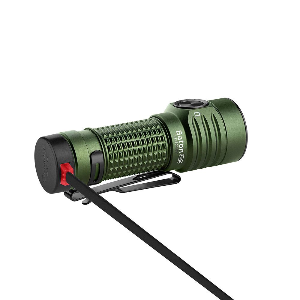 Olight Baton Turbo Compact EDC Flashlight, 510m Long-Range Beam, OD Green, 1000L