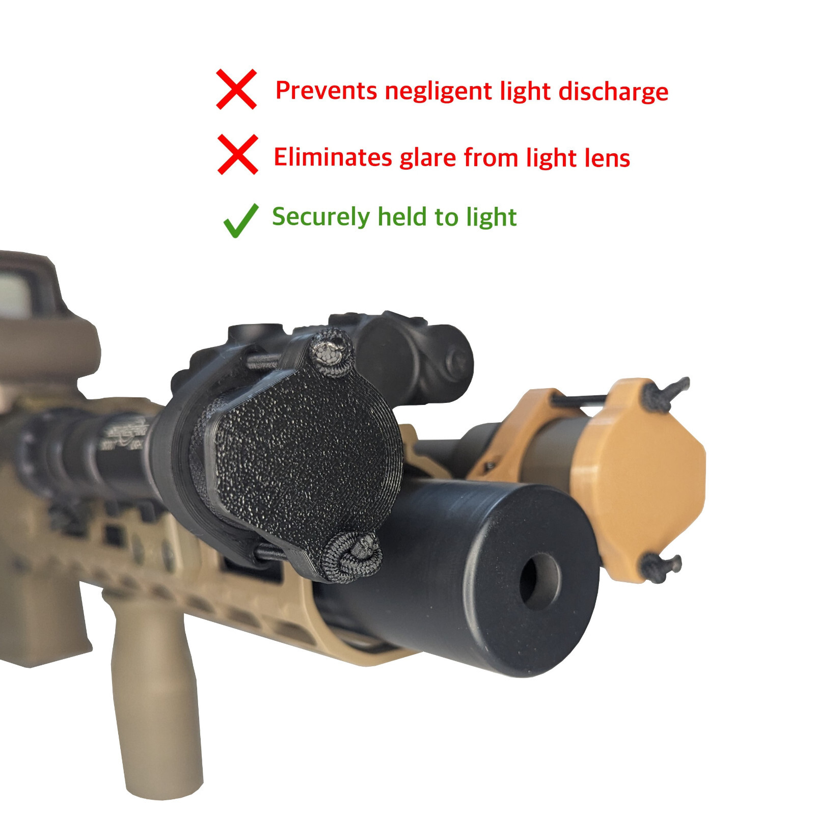 Light / Lens Cover with Tip Grip for Flashlights – Upgraded PETG-CF Version