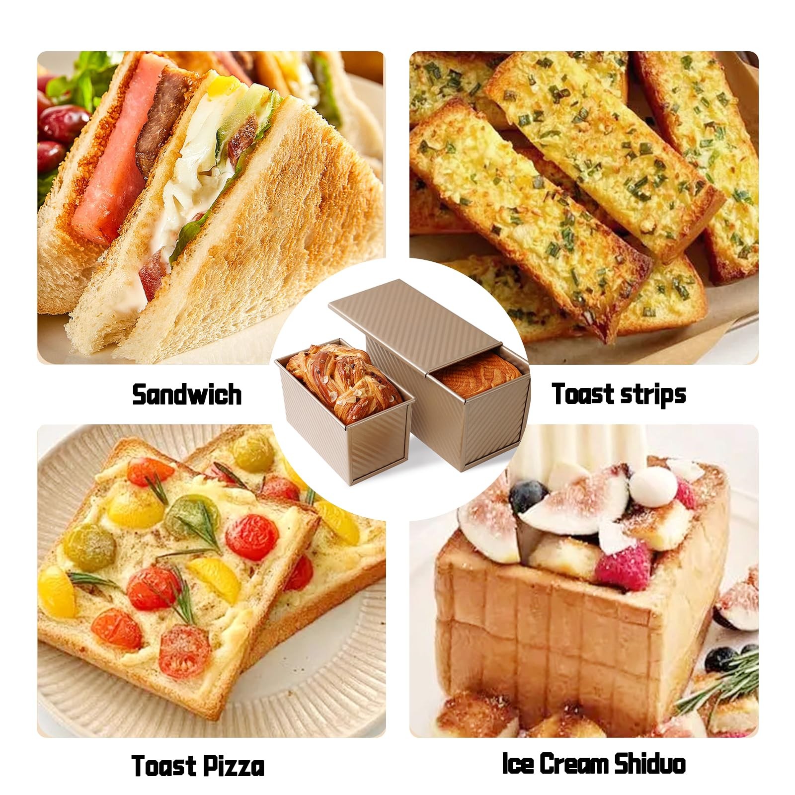 Cayanmydery 2 Pack Pullman 0.5 LB & 1 LB,2 PCS, 2PCS, 0.5LB Small & 1LB Big