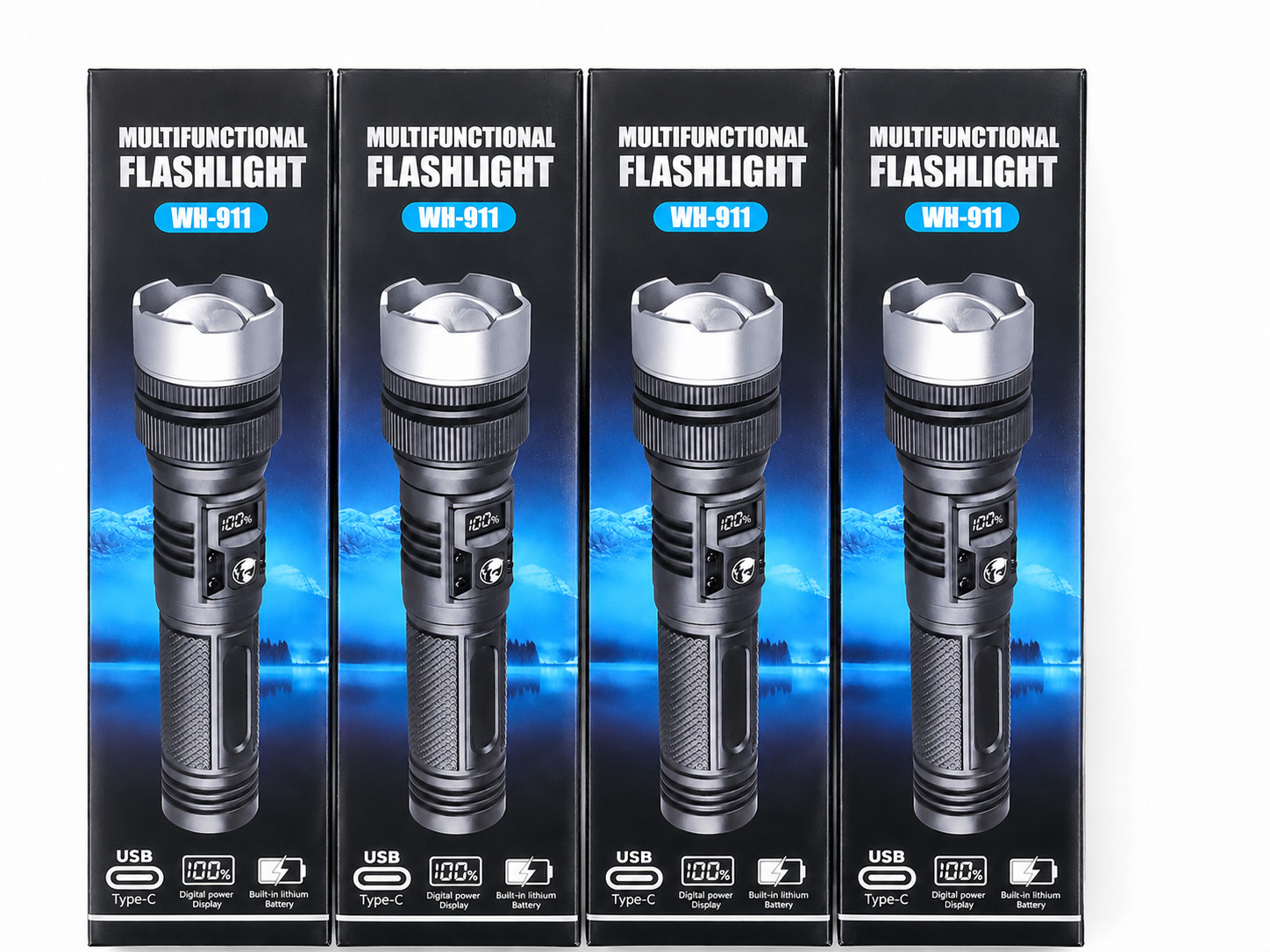 4Pack 99000000LM Super Bright LED Tactical Flashlight Rechargeable Flashlights