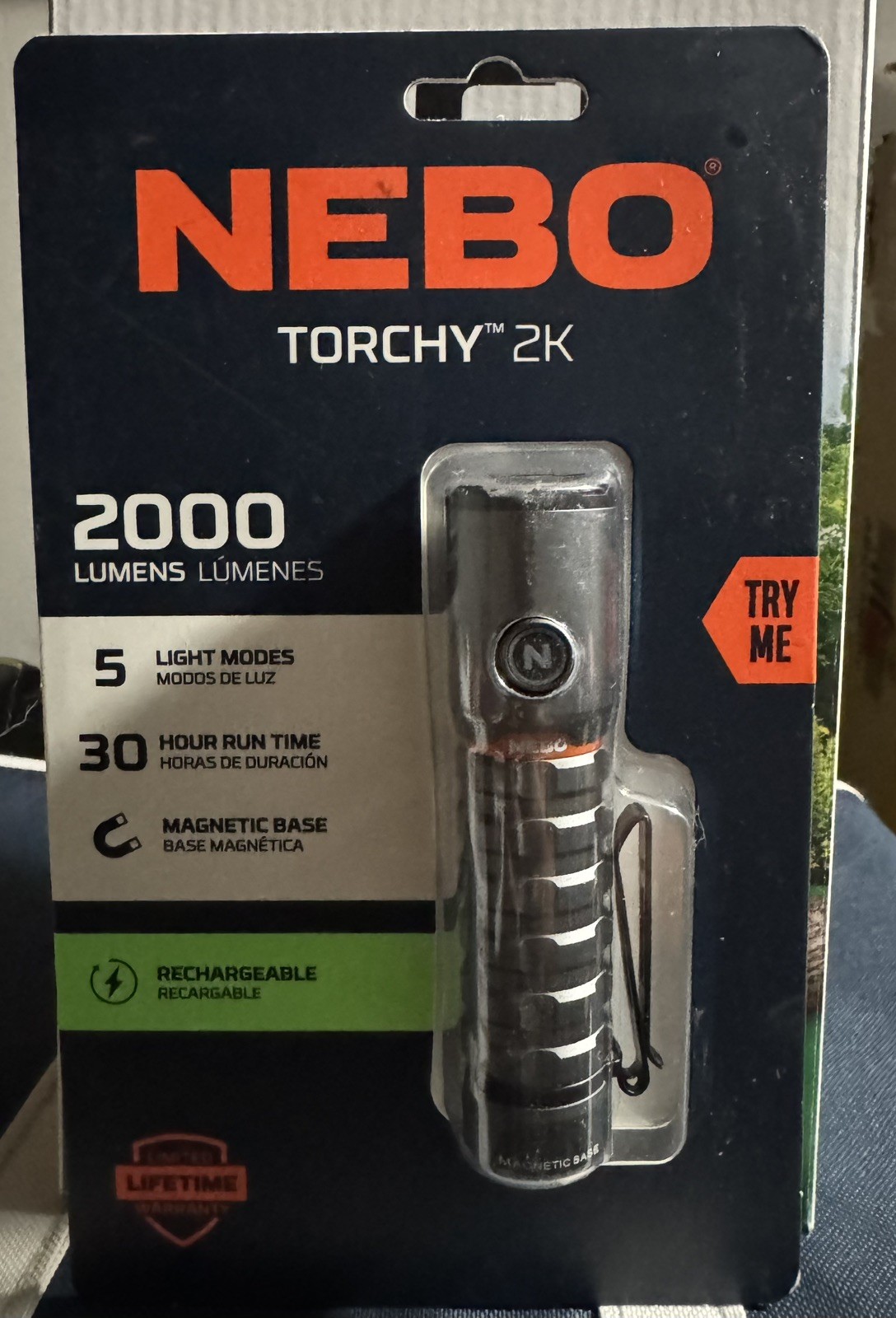 NEBO Torchy 2K Rechargeable Pocket Flashlight | 2000 Lumen