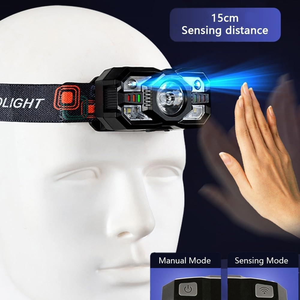 2PCS Headlamp Flashlight Rechargeable 1200 Lumen Ultra Bright LED Head Lamp