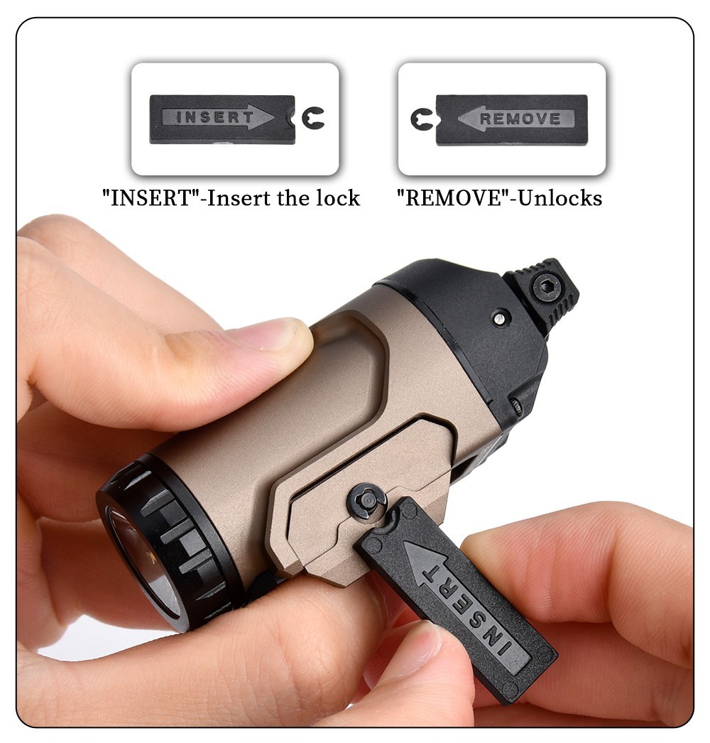 Tactical Mounted Light Metal LED Weapon Flashlight 400LM Pistol Light Strobe