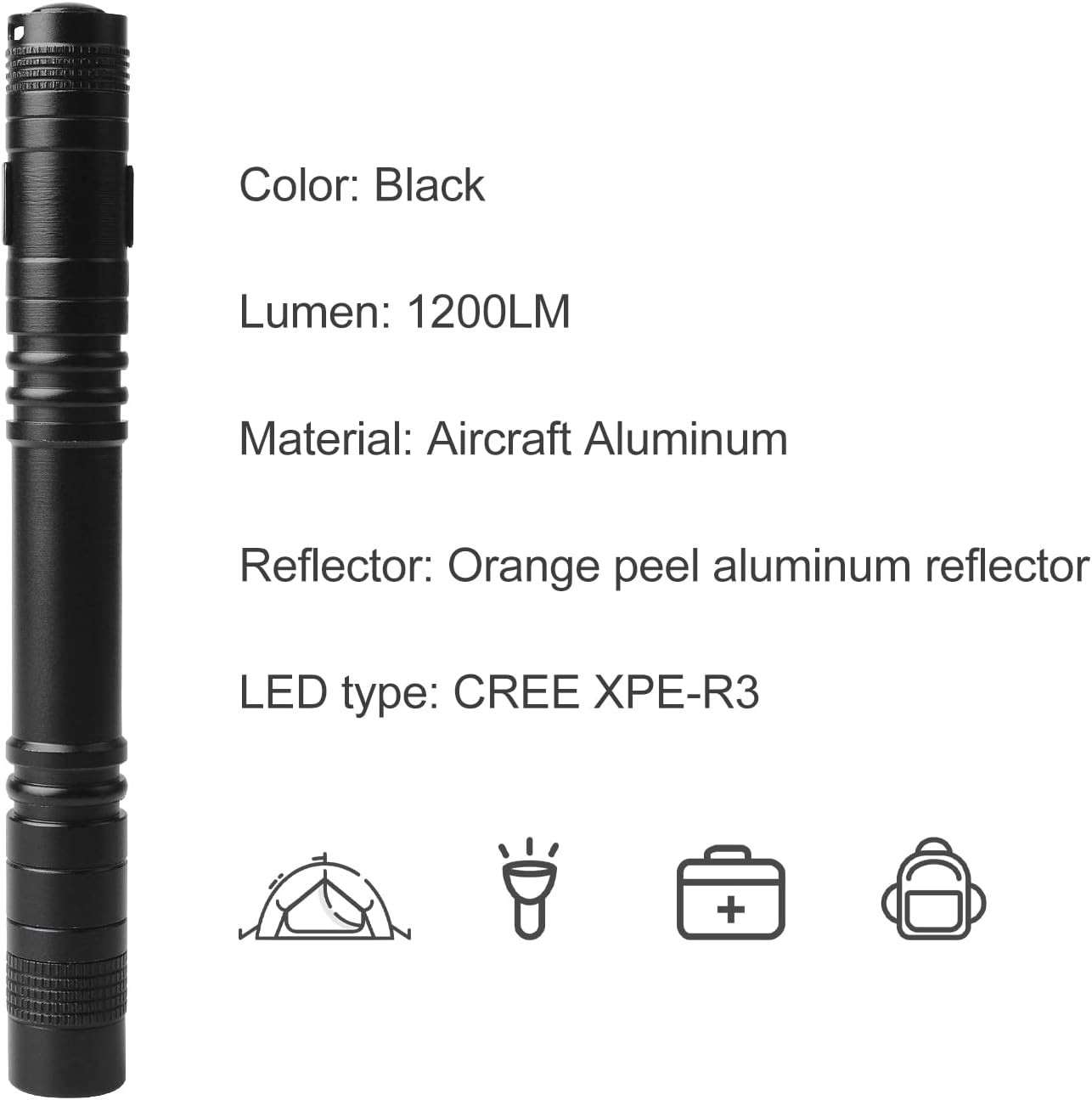 200Pc Small LED Flashlight Torch Penlight For Dentist Camping Hiking Pocket Lamp