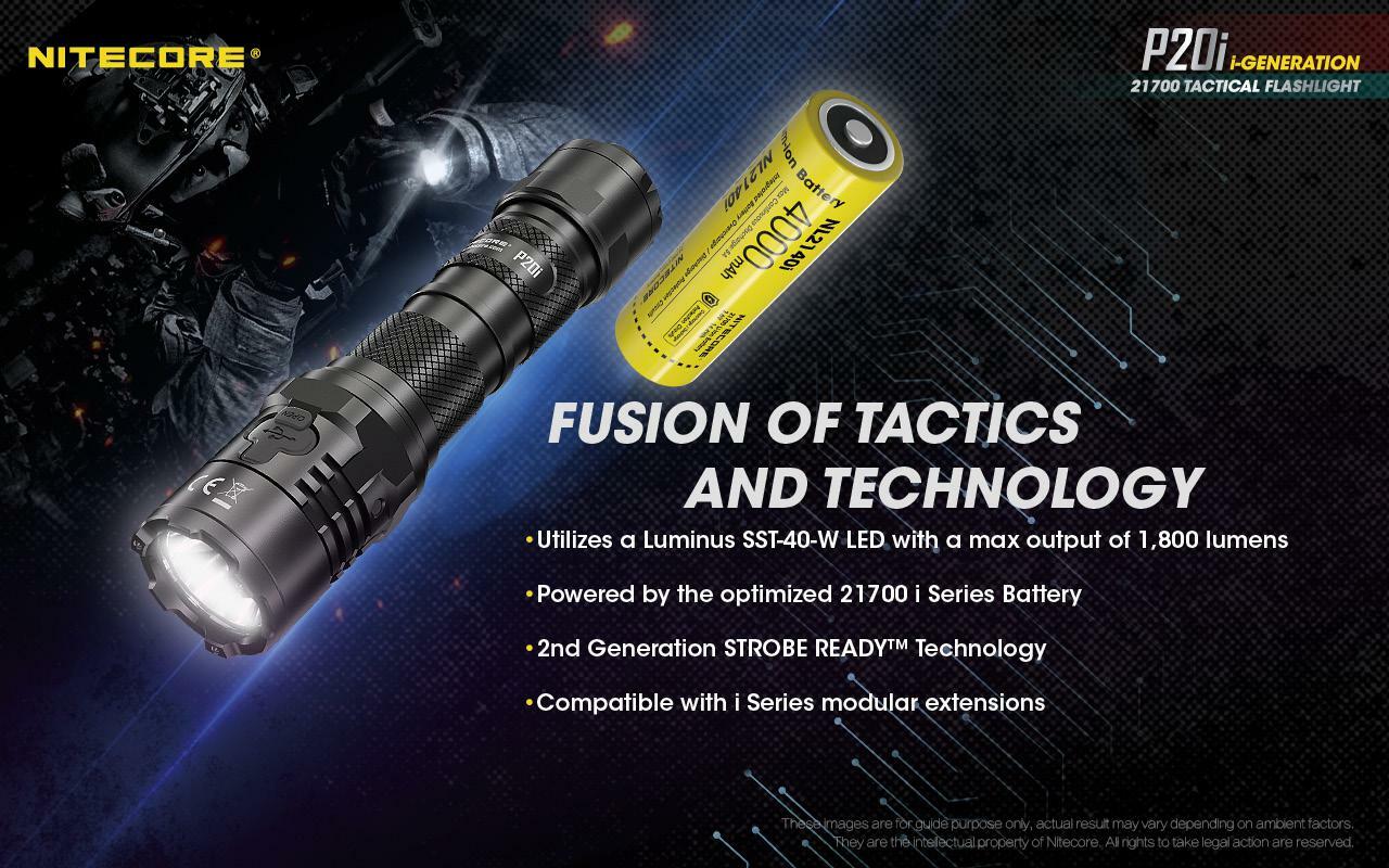 Nitecore P20iX Rechargeable Flashlight – 4000 lumen w/ 2x extra 21700 batteries