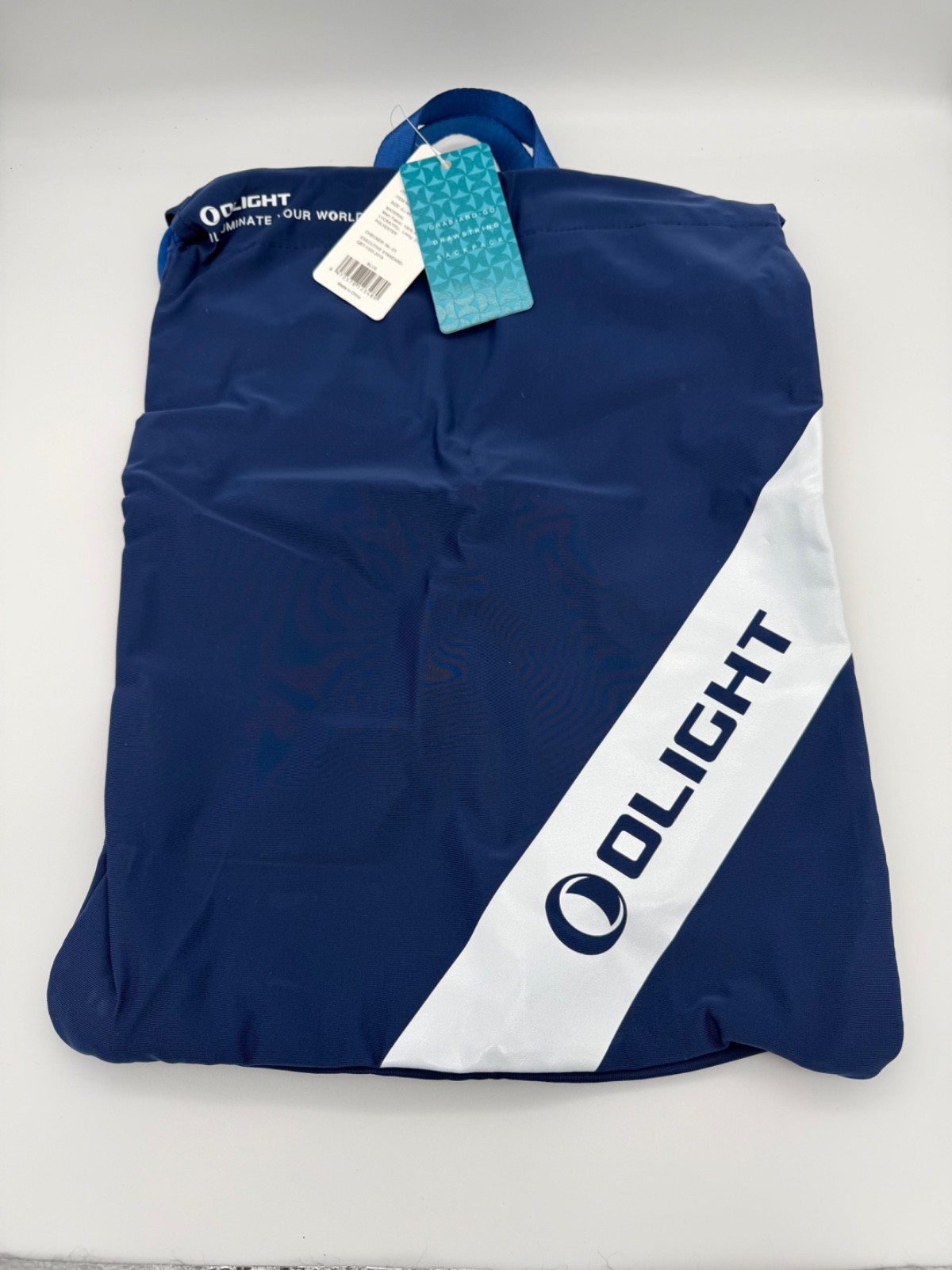 Olight Drawstring Backpack OBAGSPORT SPL Blue Nylon Bag New w/ Tags