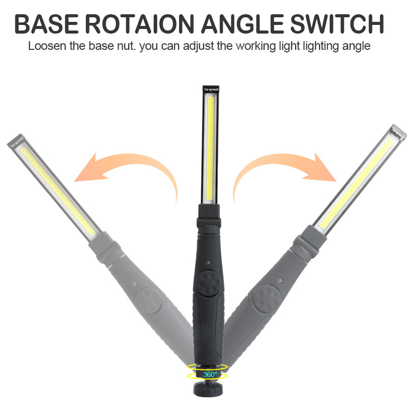 1-10Pack Magnetic Base LED COB Work Light Rechargeable Mechanic Torch Flashlight