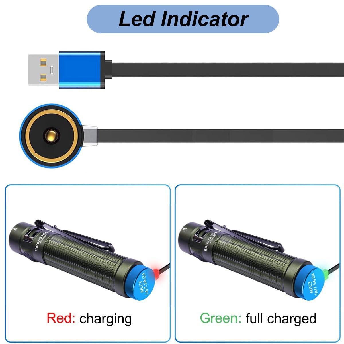 Charger for Olight Arkfeld Ultra, Baldr Pro R, Warrior X, Seeker 2, Obulb, Perun