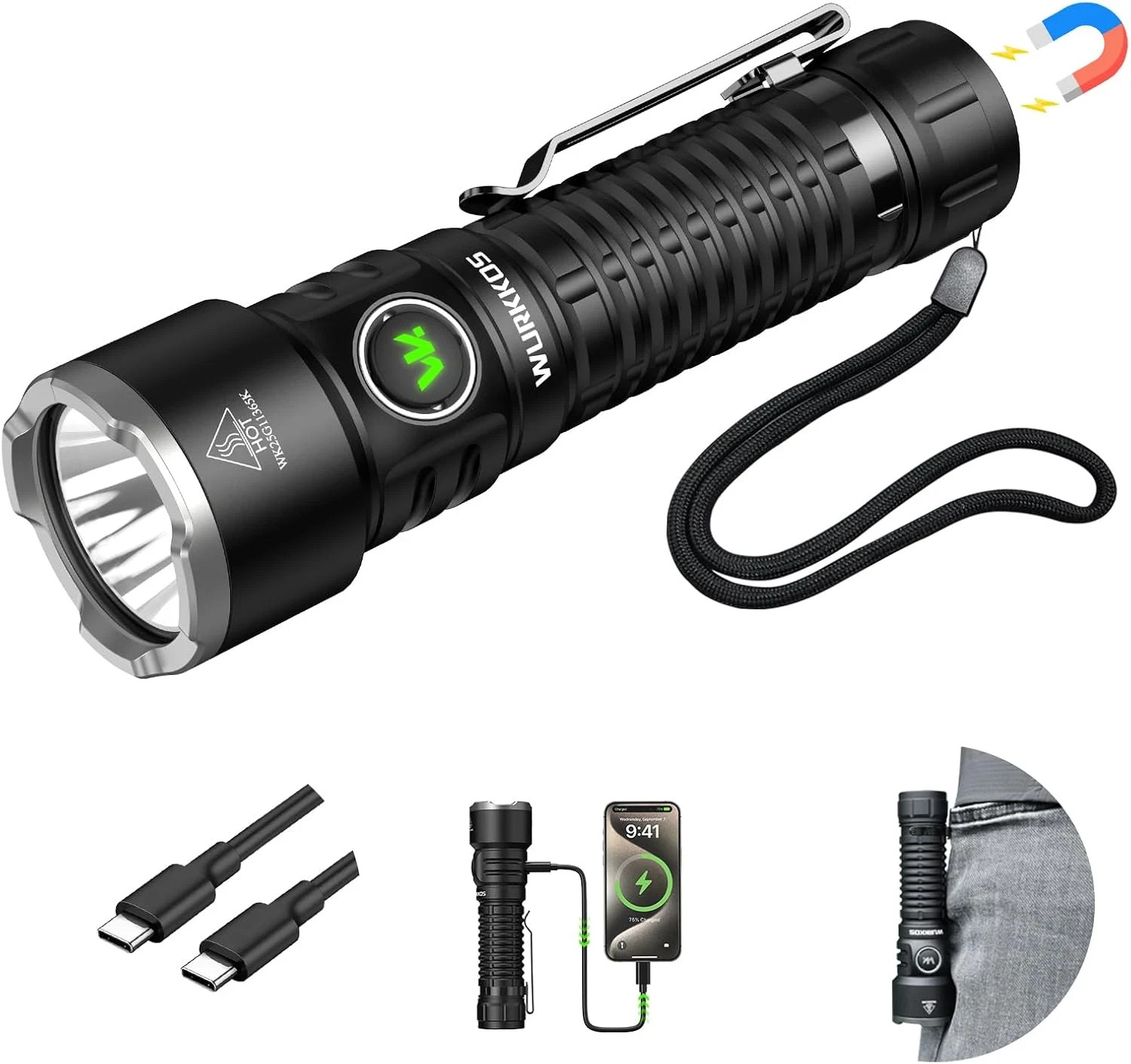 TS28 Rechargeable Flashlight, 3200 Lumens 506M Range Super Bright Flashlight