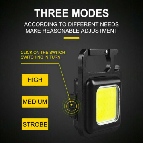 1000 Lumens Mini COB Flashlights Bright Rechargeable Keychain Small Flashlight