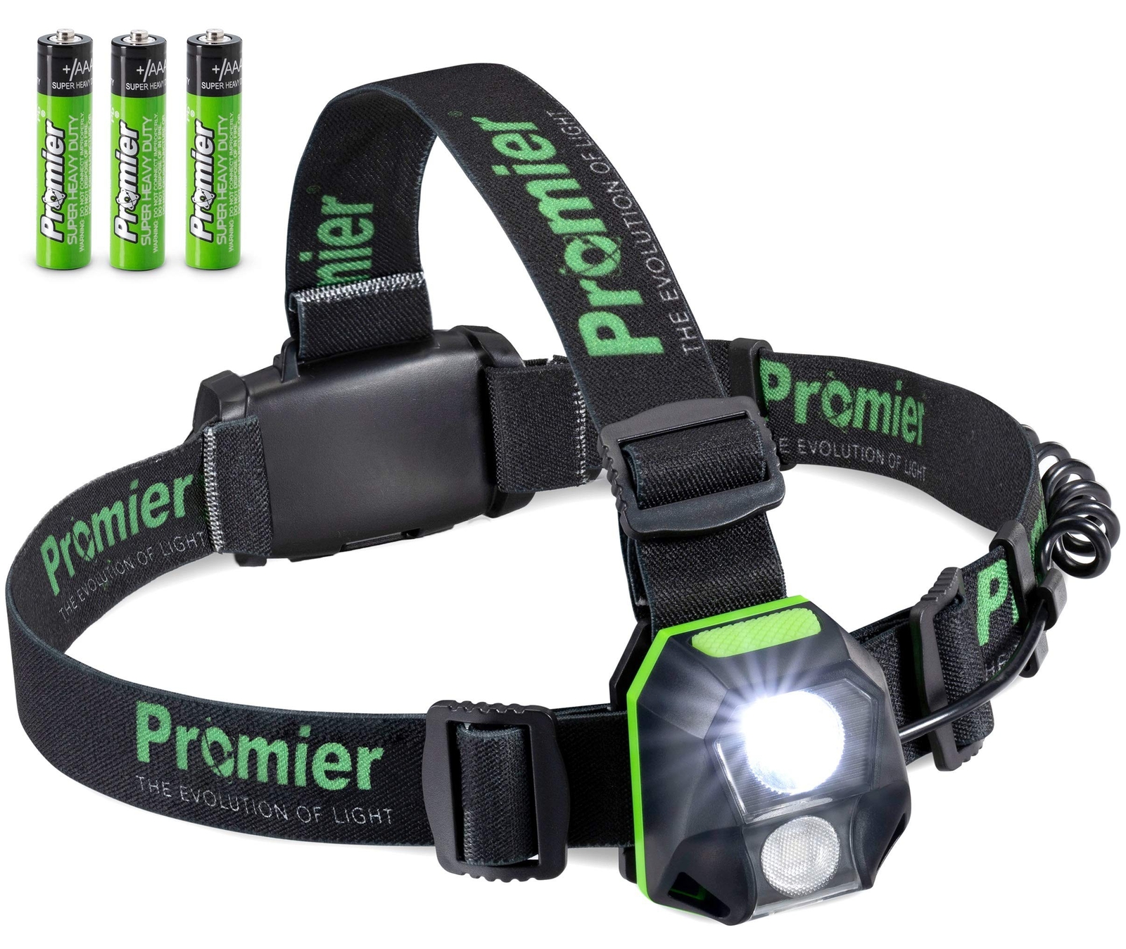 Powerful LED Headlamp Flashlight Batteries INCLUDED, 5 Modes (200 Lumen)