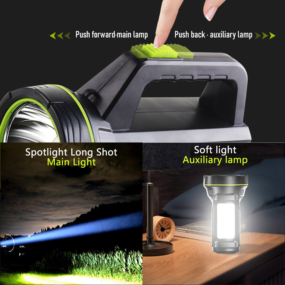 Rechargeable Flashlight Searchlight LED Handheld Emergency Fishing Camping Lamp