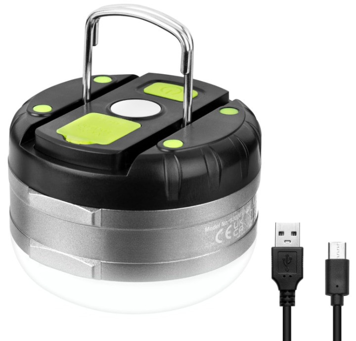 Linterna LED Recargable 410LM Power Bank IP54 5 Modos para Camping y Hogar,Nuevo