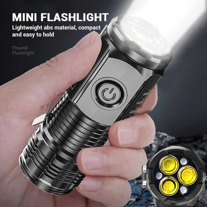 Rechargeable LED Tactical Work Light Magnetic Base Super Bright Torch Penlight