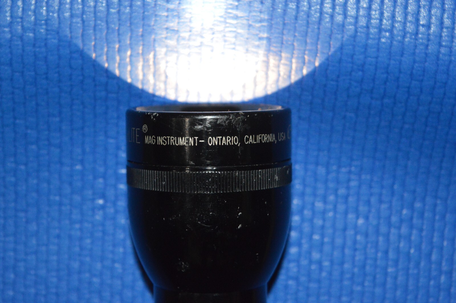 Mag-Lite Black Flashlight Mag Instrument Ontario California Engrave Writing