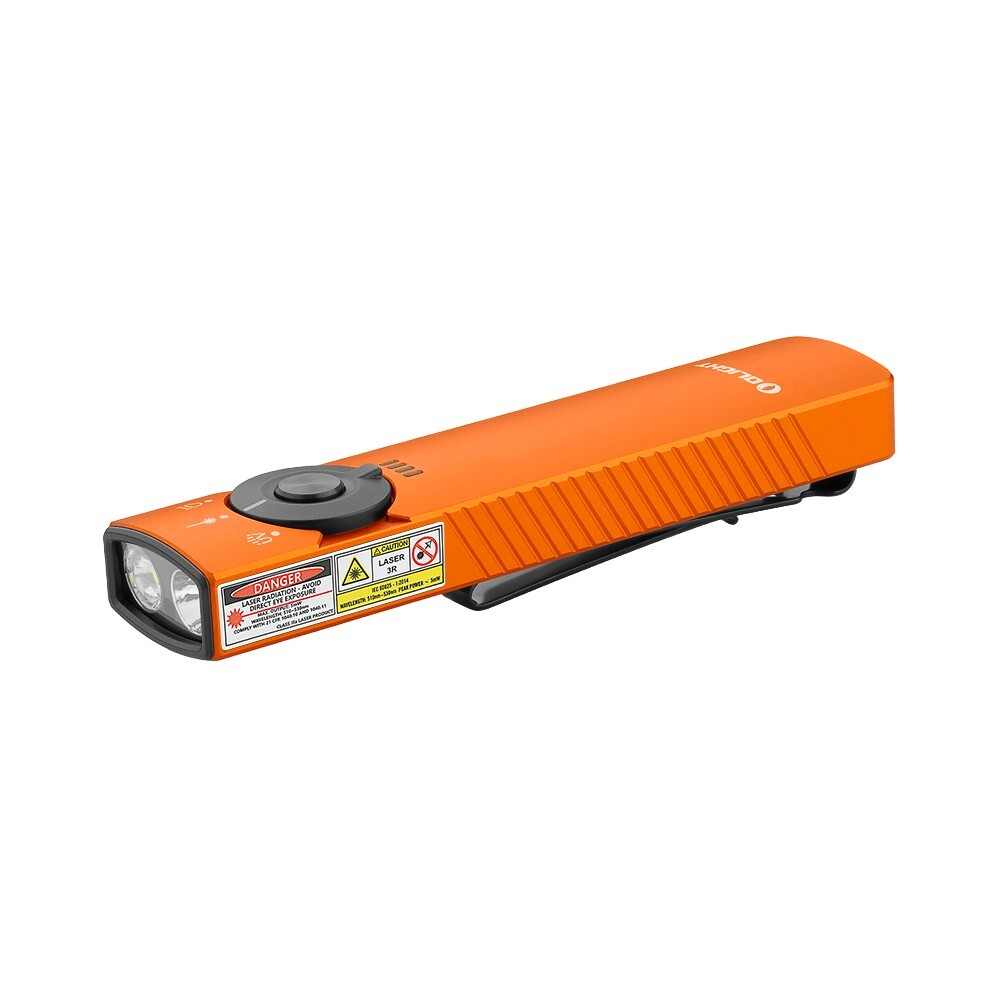 Olight Arkfeld Pro Orange CW EDC Flashlight w/LED Light/UV/Green Beam, 1300 L