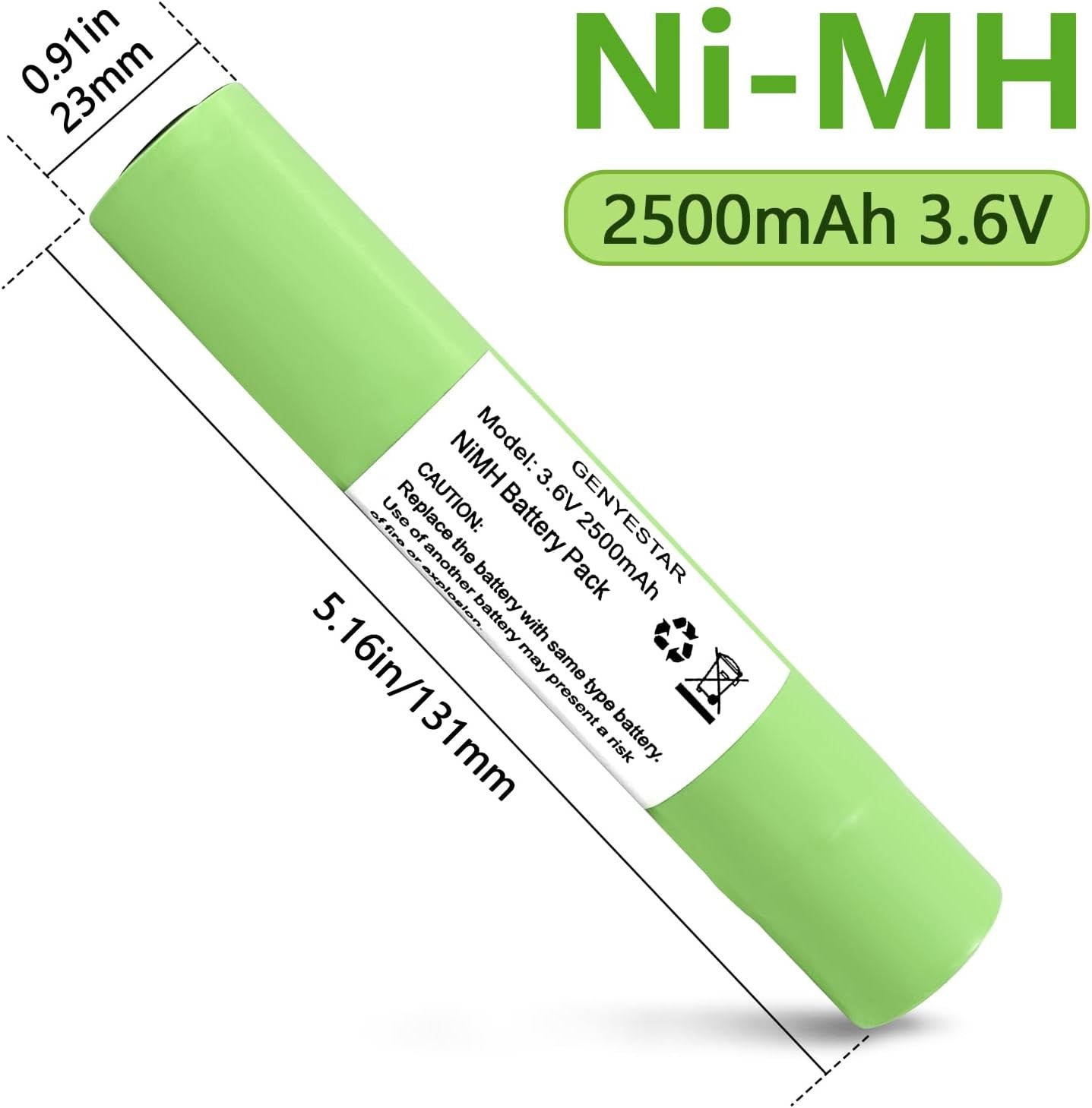 Flashlight Battery 3.6V 2500 mAh Compatible with 75175 streamlight Batteries