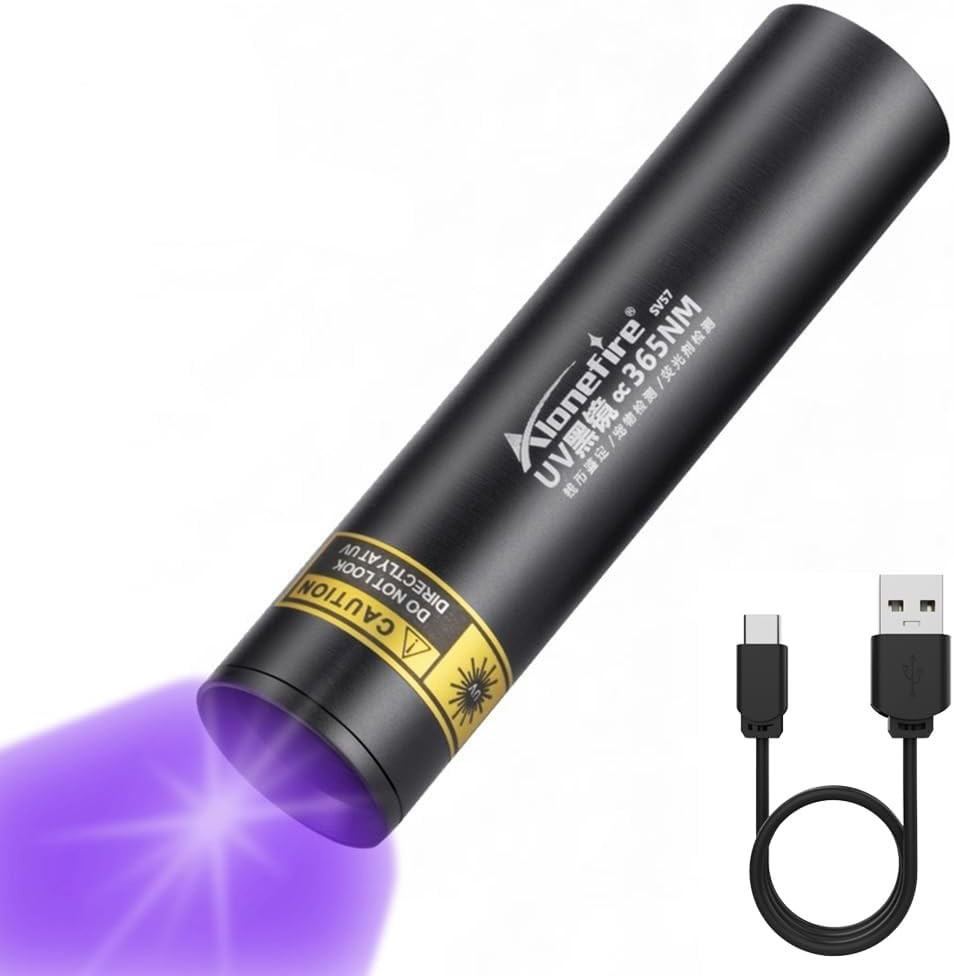 SV57 3W Small UV Flashlight 365Nm Type C USB Rechargeable Ultraviolet