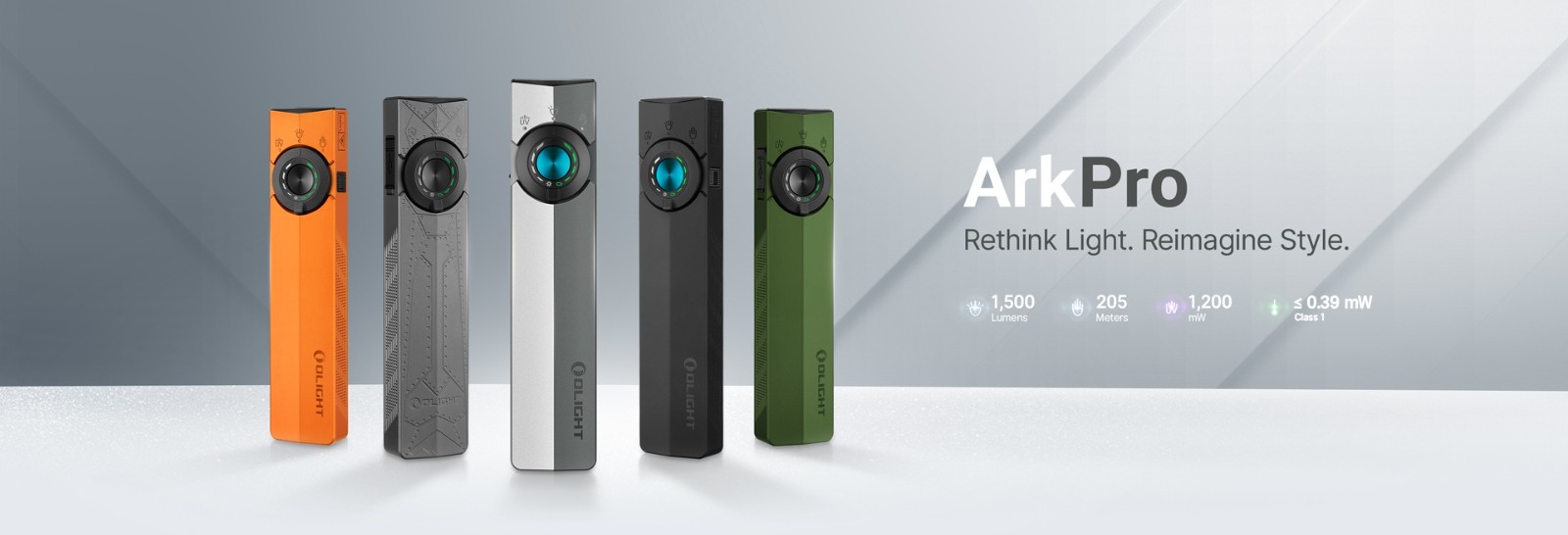 Olight ArkPro Class 3R Flashlight, 1500 Lumens, 205M, 4 Lights, 7 Configurations