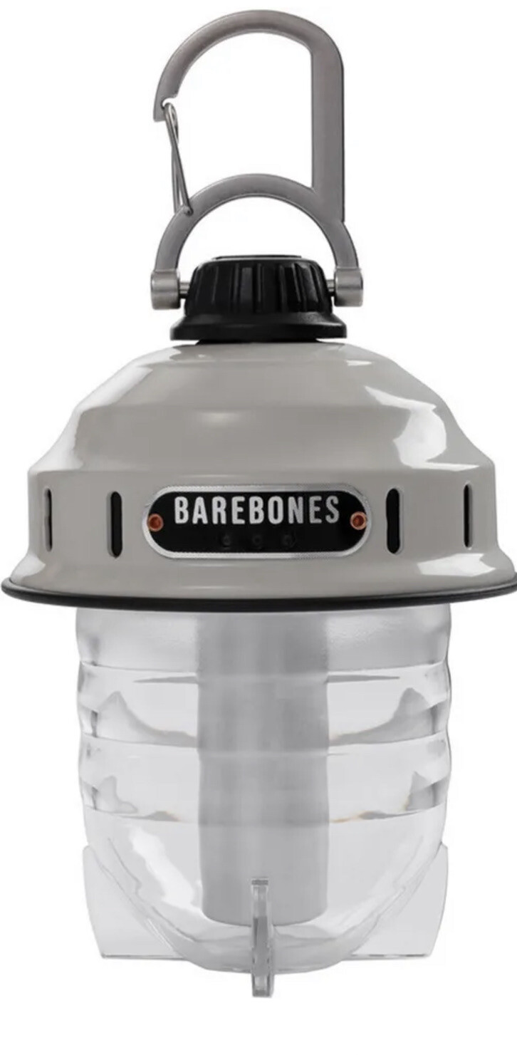 2X Barebones Living Beacon Hanging Lantern Slate Stamped Steel Rechargeable