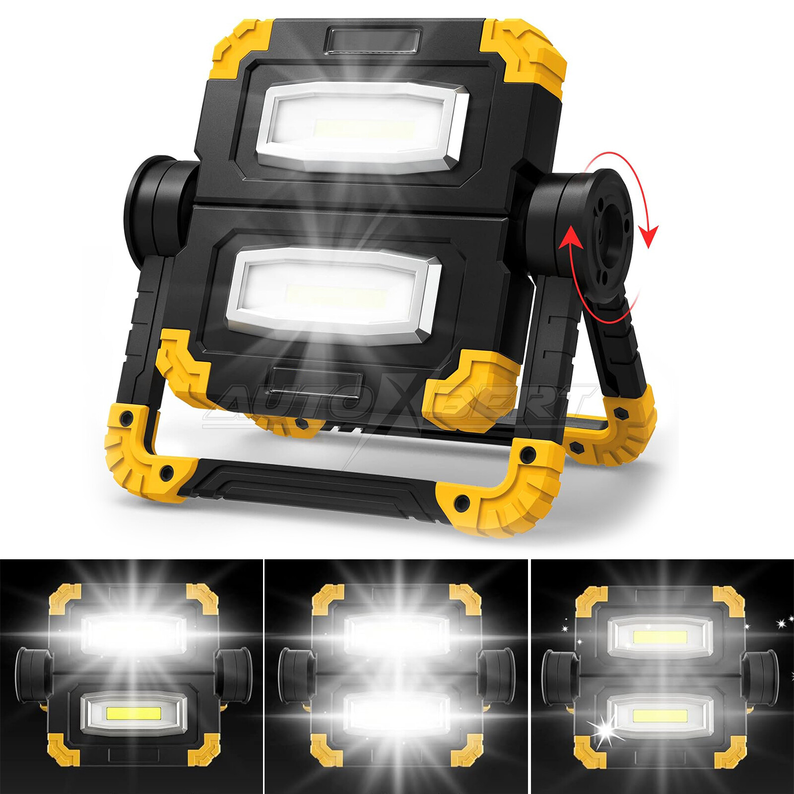 COB LED Work Light USB Rechargeable Spotlight Flood Lamp Camping Emergency,