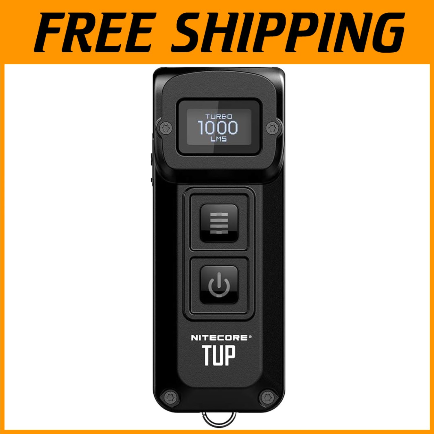 TUP 1000 Lumen Keychain Flashlight Black