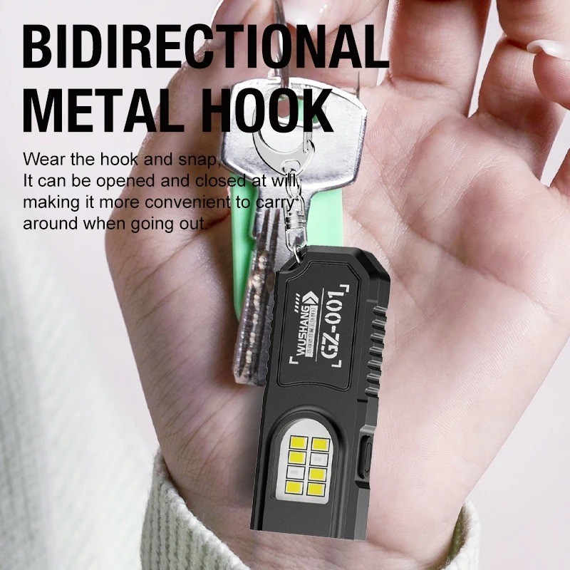 Powerful Mini LED Keychain Flashlight USB Rechargeable Waterproof EDC SOS Light