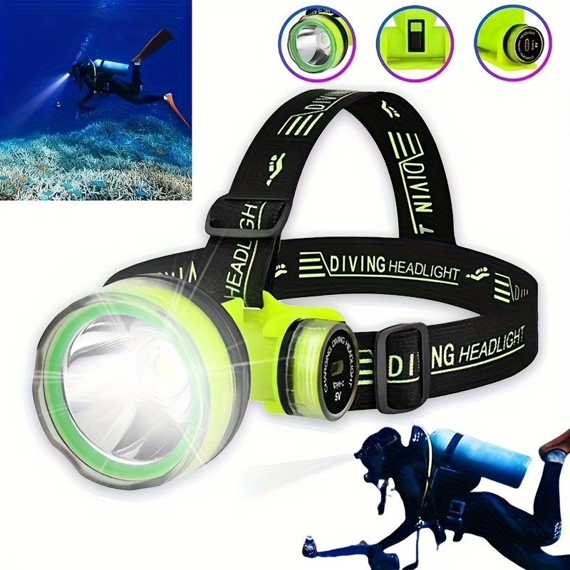 Diving LED Headlamp Professional Headlight Diver Spearfishing Light Head Torch