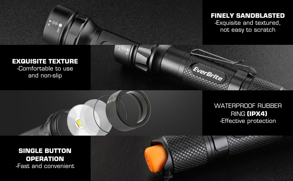 EverBrite Mini LED Flashlight Pen Light 80LM/150LM 3 Lighting Modes Aluminum