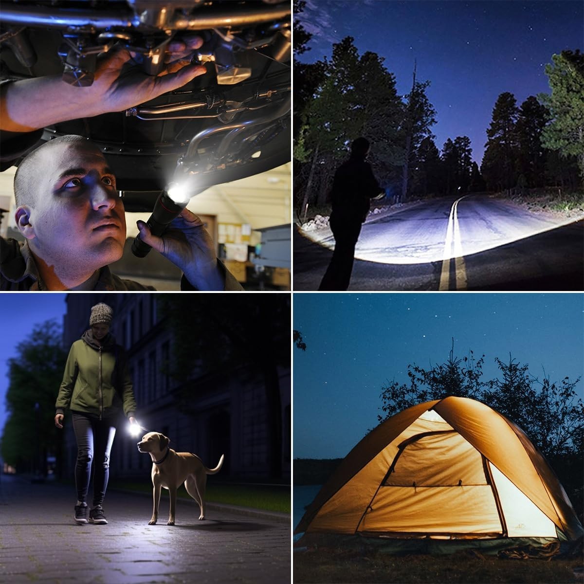 Portable Waterproof LED Flashlight – 500 Feet Beam Distance, Batteries Included