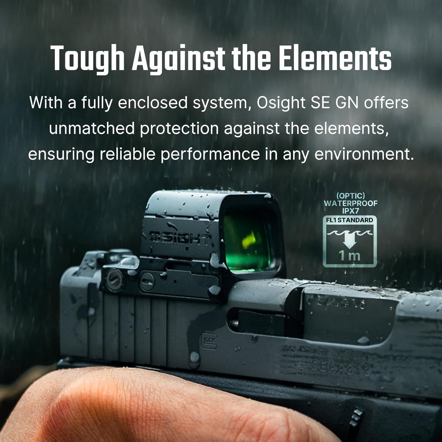 Osight SE Green 2 MOA Dot/32 MOA Circle Enclosed Optic, with RMSc Footprint