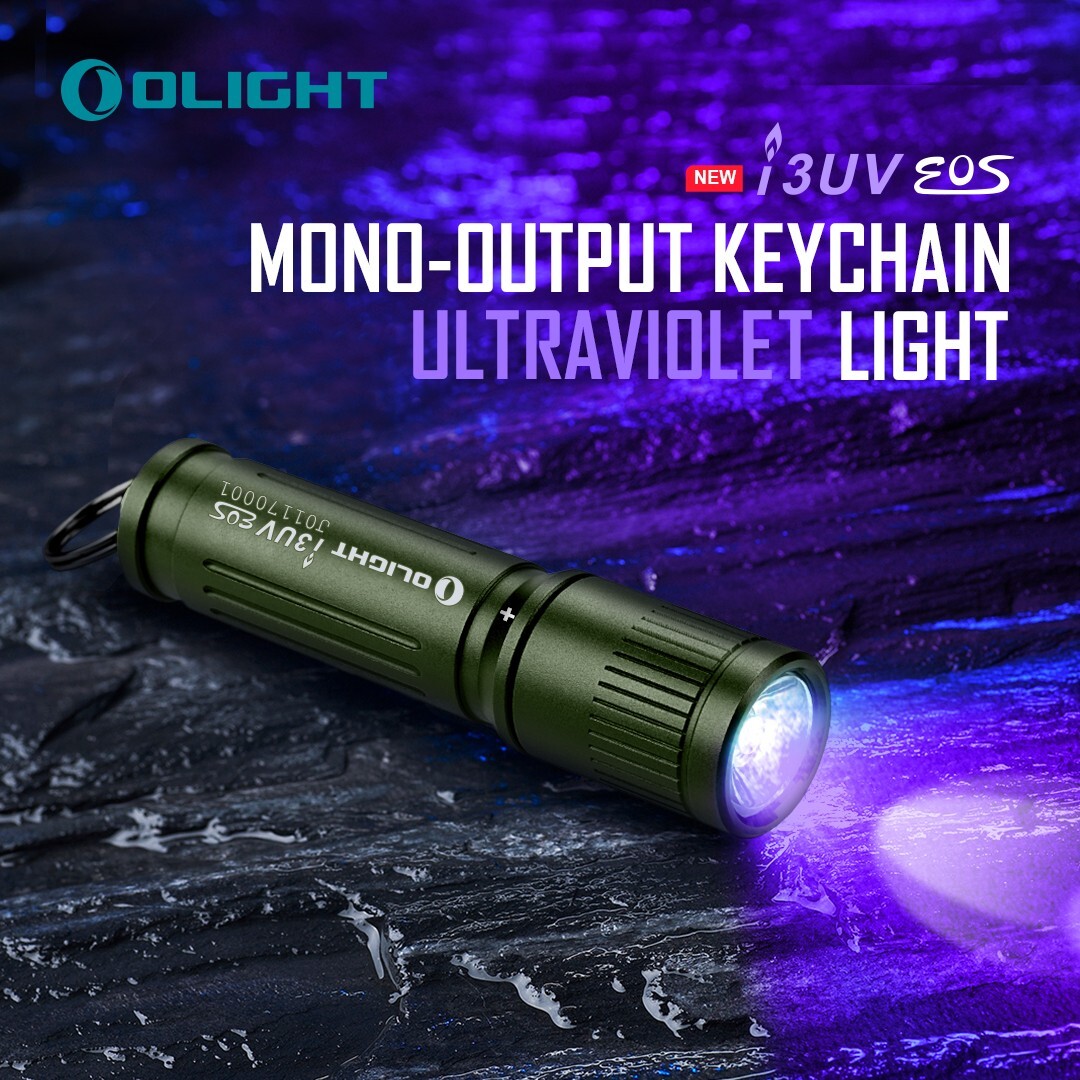 Olight i3UV EOS Mono-output Keychain Ultraviolet Light & I3E EOS Orange Skull