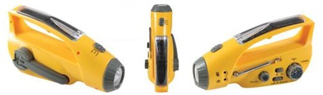 Rothco Solar/Wind Up Flashlight With Radio
