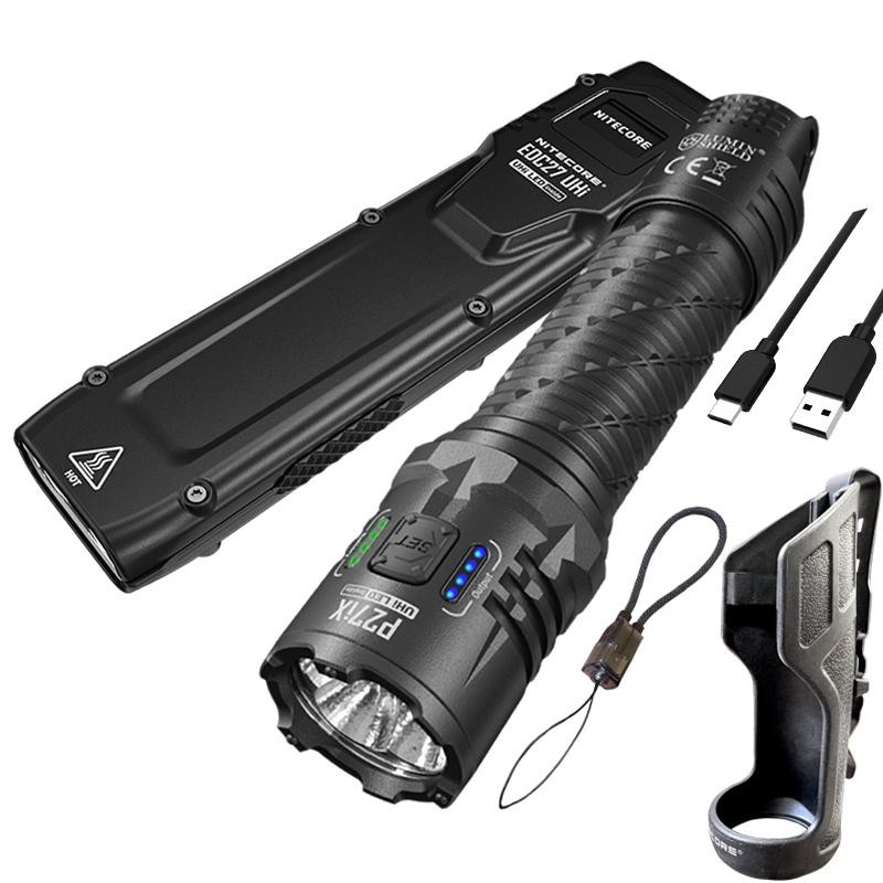 COMBO: Nitecore P27iX 5-LED core USB-C 5000 Lumens Tactical Flashlight w/ Niteco