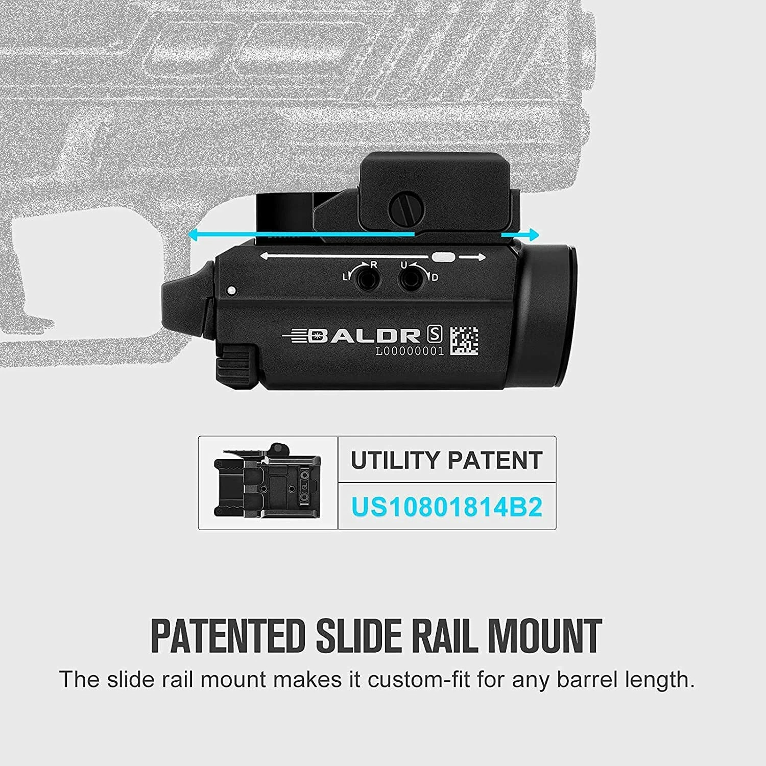 Olight Baldr S 800 Lumen Green Laser Rail Mount Weapon Light Tactical Flashlight
